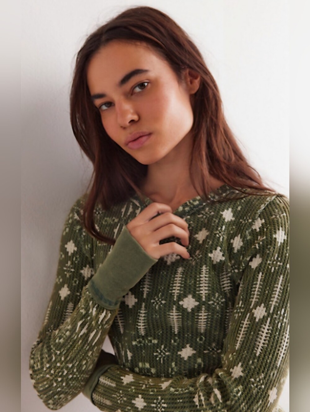 We The Free 'Pretty Little Thermal' in Pine Combo